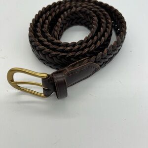 Braided Leather Belt - Brown